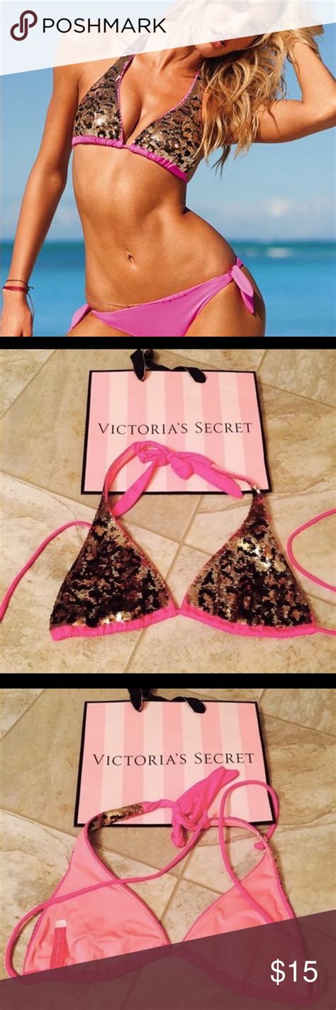 Victoria S Secret Sequin Bikini Top Excellent Flawless Condition Size