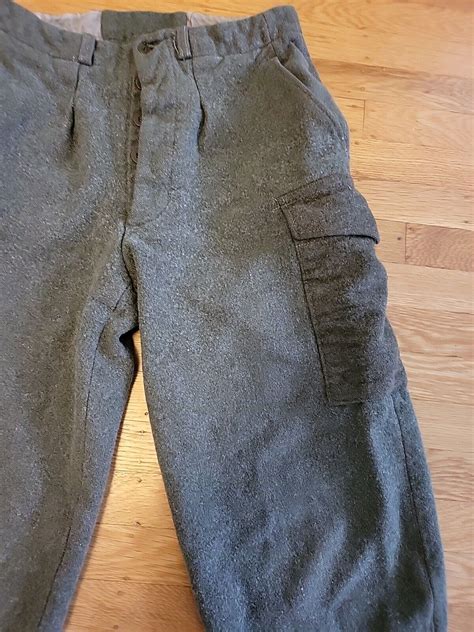 Vtg Ww Swedish Army Buckle Hem Wool Cargo Pants X Gem