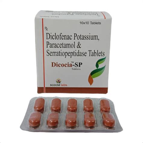 Diclofenac Potassium Paracetamol Serratiopeptidase Tablets General Medicines At Best Price In