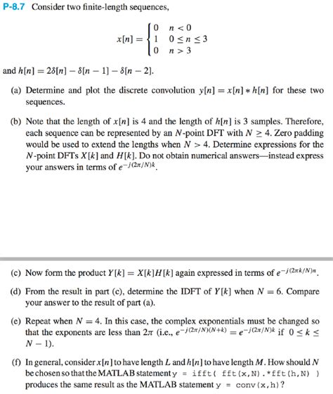 Solved Consider Two Finite Length Sequences X[n] {0 N