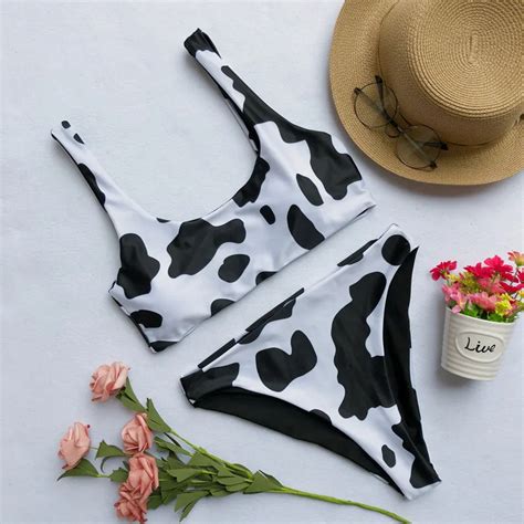 ZTVitality Women S Cow Print Triangle Bikini 2018 Hot Sale Padded Mid