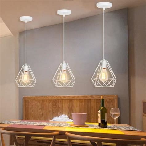 Idegu Lot De Suspension Luminaire Industrielle Blanc Moderne Lustre