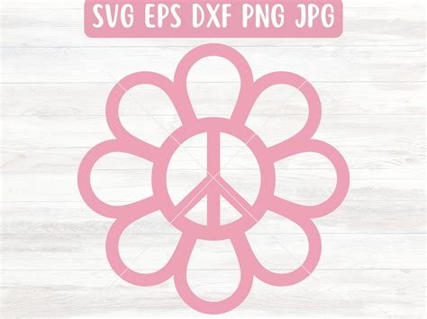 Flower Peace Sign Svg File For Cricut Hippie Svg For Silhouette Car Decal Svg For Vinyl Peace