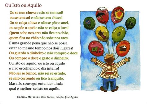 Poemas em Imagem Ou Isto ou Aquilo Poema Cecília meireles livros