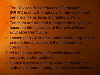 Revised Basic Education Curriculum Ppt