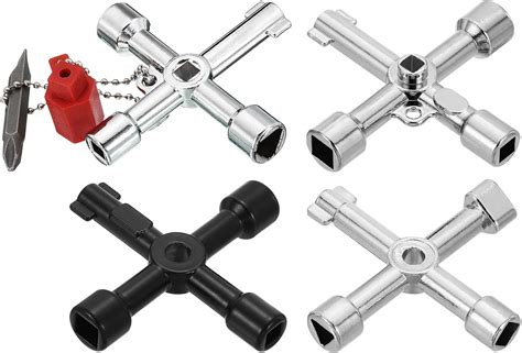 PATIKIL Multi Functional Universal Cross Key Kit 4 Pack Zinc Alloy 4