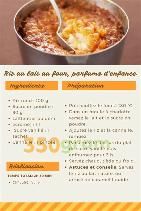 Riz Au Lait Au Four Parfums Denfance Recettes De Cuisine Recette