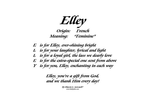 Meaning of Elley - LindseyBoo