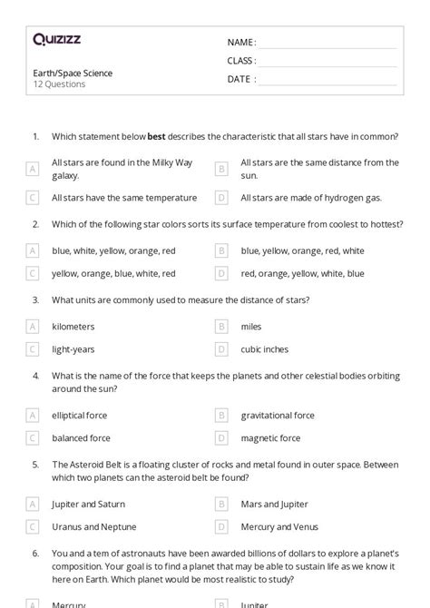 Foundation Year Earth And Space Questions And Colouring Worksheet