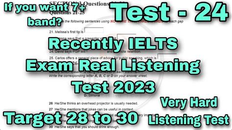 28 February Hard Listening Test 2023 Ielts Academic Listening Test