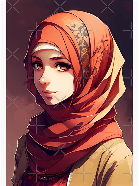 Hijabi Anime Girl Portrait Poster For Sale By Custombison Redbubble