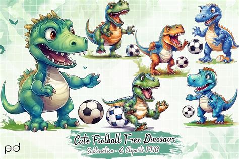 Cute Football T-rex Dinosaur Sublimation Grafica di Padma.Design ...