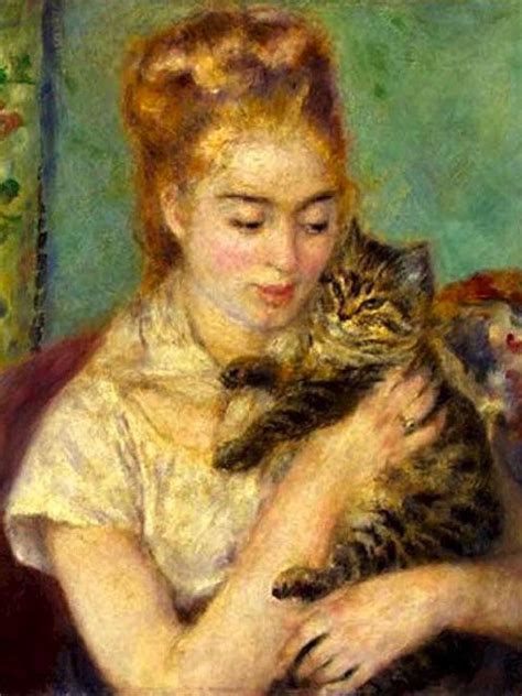 Auguste Renoir La Fille Au Chat Tableau De Grands Peintres Et