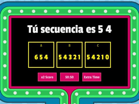 SECUENCIA DESCENDENTE Gameshow Quiz