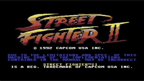 LONG PLAY: Street Fighter 2 on the Commodore 64 - Gameplay, Cut Scenes ...