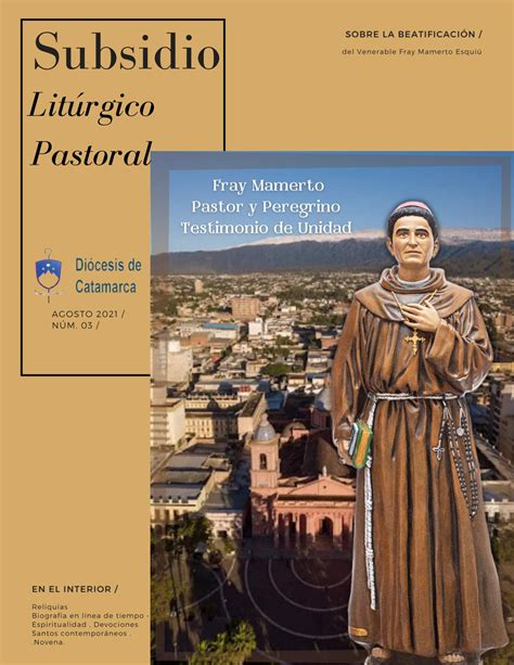 SUBSIDIO LITÚRGICO PASTORAL 3 POR LA BEATIFICACIÓN DE FRAY MAMERTO