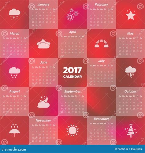 2017 Modern Calendar Template Stock Vector Illustration Of Event