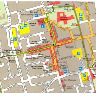 map  chester city center shows  main road bridge street  scientific diagram