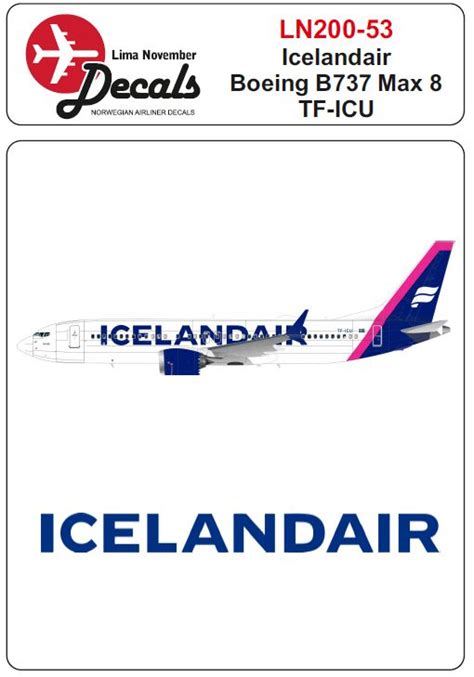 Lima November Decals Ln Boeing Max Icelandair Tf Ic