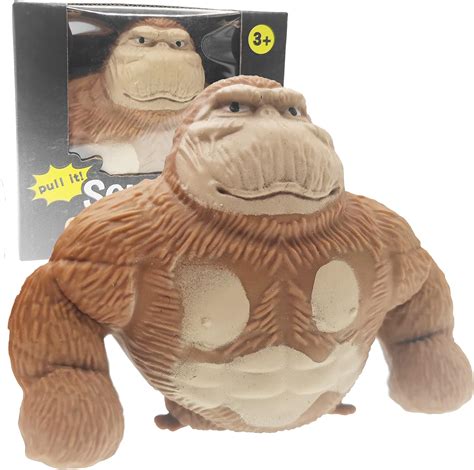 Funny Brown Monkey Toy Figure For Kids And Adults Stretch