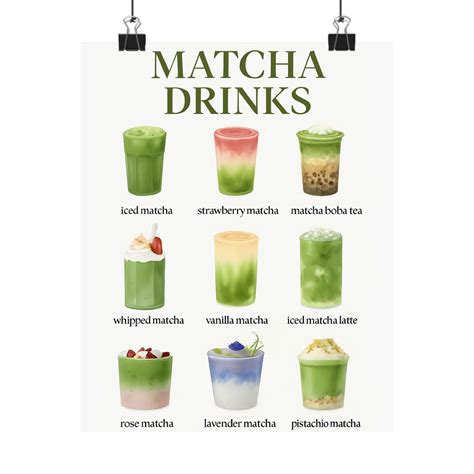 printable matcha drinks poster minimalist matcha art print matcha