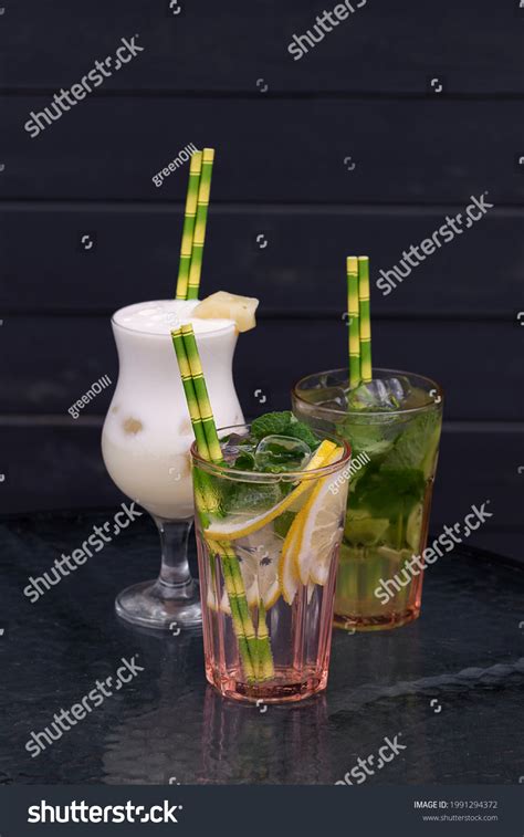 Different Types Mojito Cocktail On Cafe Stock Photo 1991294372 | Shutterstock