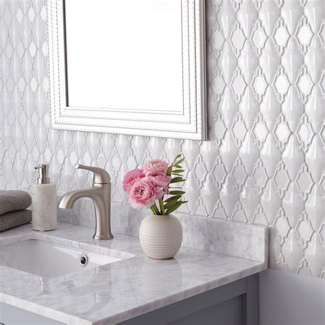 Daltile Premier Accents Alabaster Arabesque In X In X Mm