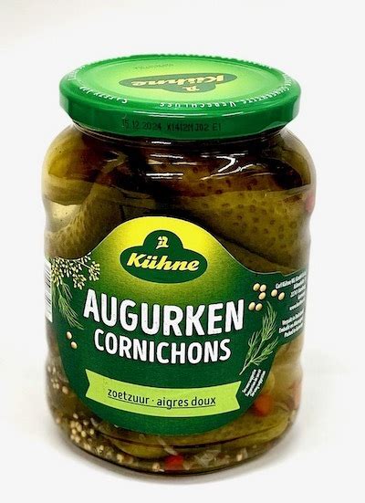 Kuhne Pickled Cornichons Sweet And Sour 670g Augurken Cornichons