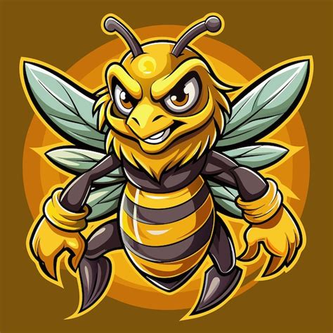 Wild And Whimsical Bee Mascot Cartoon Character Design Premium Ai