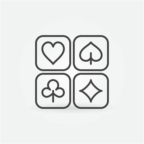 Vector Playing Card Suits Outline Concept Icon Or Logo 13094028 Vector