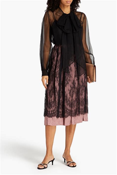 VALENTINO GARAVANI Pussy Bow Silk Organza Blouse THE OUTNET