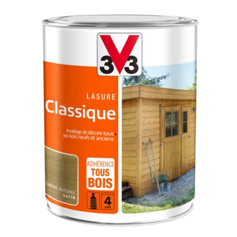 Lasure classique V33 bois neufs anciens Chêne naturel Satin 1L