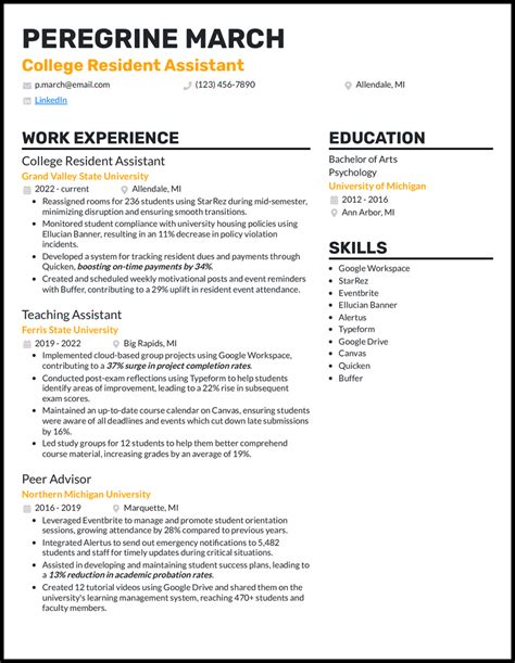 7 Resident Assistant Ra Resume Examples Made For 2025