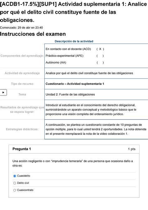 Examen ACDB 1 17 5 SUP 1 Actividad suplementaria 1 Analice por qué