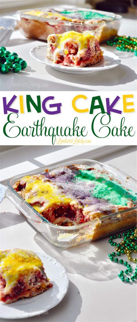 This recipe for King Cake Earthquake Cake is so easy - much simpler than making your own ...