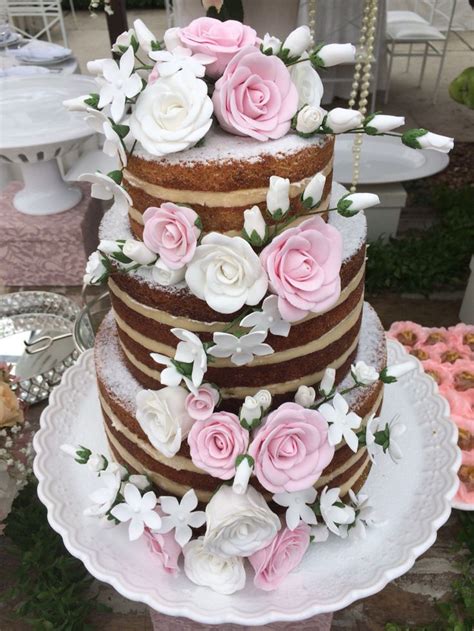 Bolo Naked Flores de Açúcar Bolos de aniversário Bolo Doces