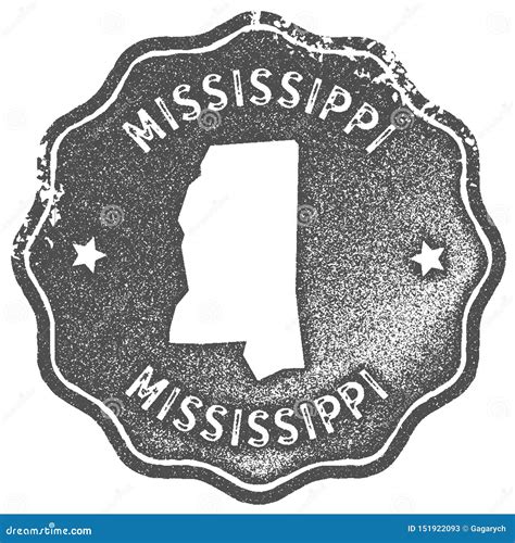 Mississippi Map Vintage Stamp Stock Vector Illustration Of Discover