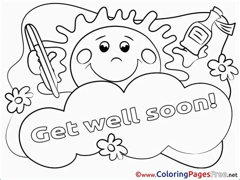 Get Well Coloring Pages Get Well Soon Coloring Pages Cute Sun For Kids