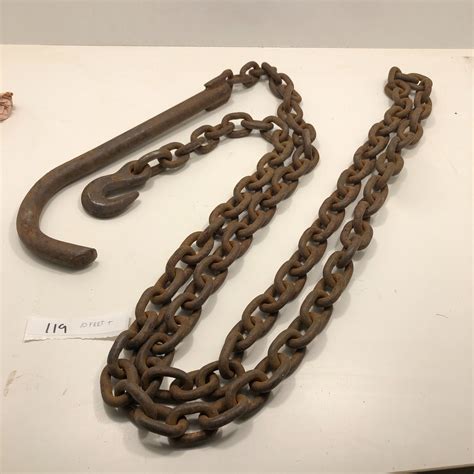 Farm | 10' Chain With J Hook Vehicle Axle Rollback Towing Tractor Equipment
