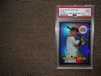 Topps Heritage Baseball Chrome Purple Refractor Ichiro Suzuki Psa