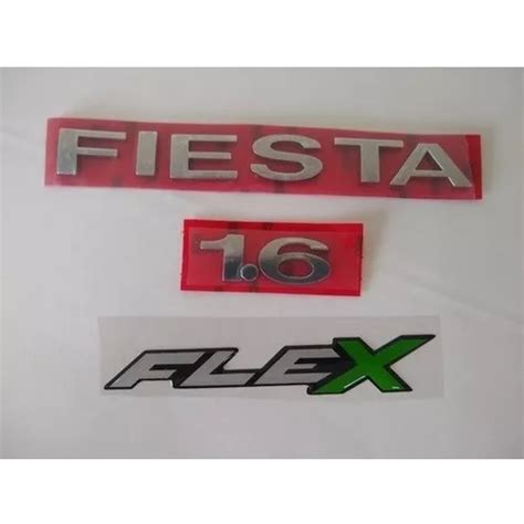 Kit Emblema Letreiro Fiesta 1 6 Flex Resinado 2002 A 2012