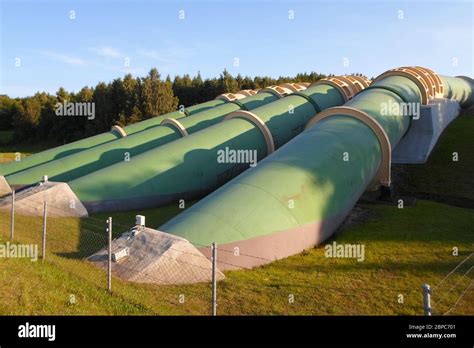 Water Pipes Of Pumped Storage Hydro Power Plant Zarnowiec In Gniewino