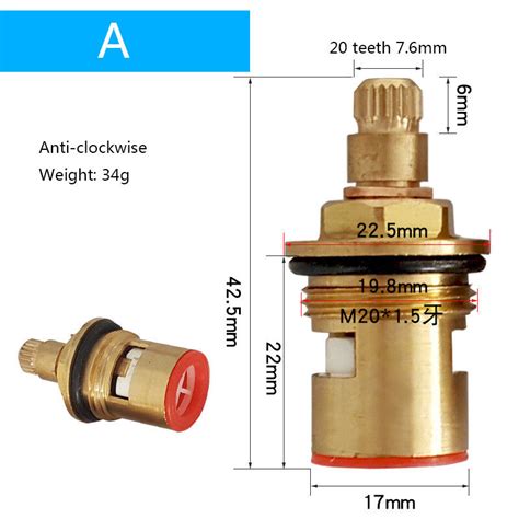 Replacement Brass Ceramic Disc Tap Valve Cartridge Quarter Turn Insert