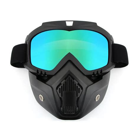 Detachable Motorcycle Helmet Anti Uv Goggles Shield Windproof Riding