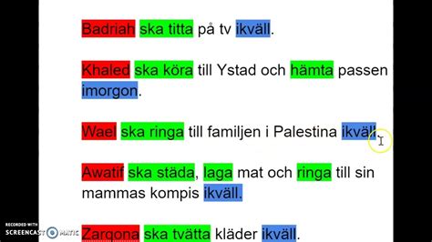 Sfi Subjekt Verb Och Tid YouTube