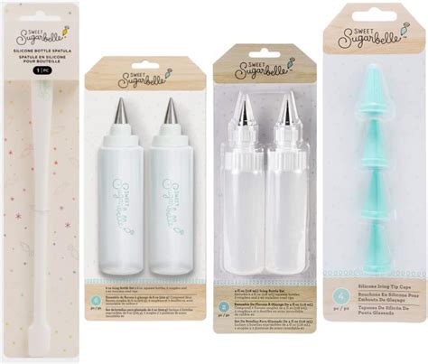 Sweet Sugarbelle Cookie Decorating Icing Bottles With Tip Caps And Spatula 4 Ounce