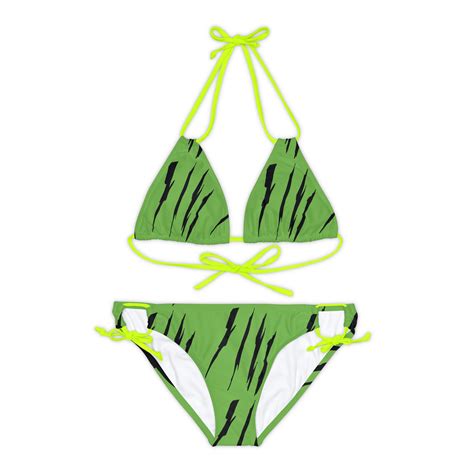 Effete Feline Claw Marks Scratch Strappy Bikini Set Aop Walmart