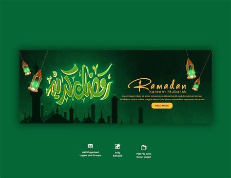 Capa do facebook religioso do festival tradicional islâmico ramadan