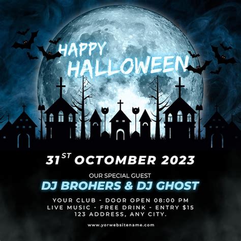 Premium Psd Halloween Party Social Media Post Halloween Horror Night