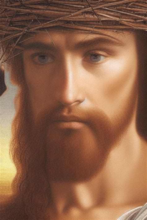 Jesus 8K Mit Dornenkrone Leiden Am Kreuz Hyperrealistisch Im Stil Von